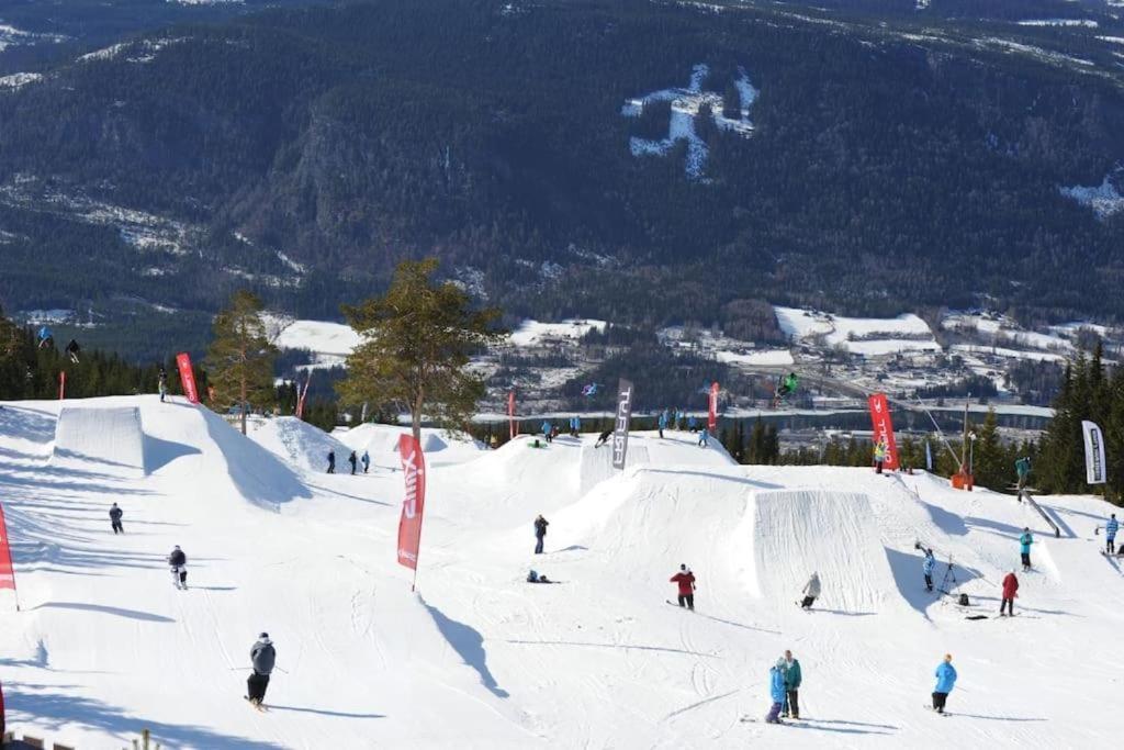 Leilighet Med Panoramautsikt Sjusjoen Innendors Parkering Exterior photo